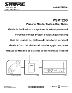 PSM 200 Personal Monitor System User Guide (English)