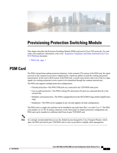Provisioning Protection Switching Module