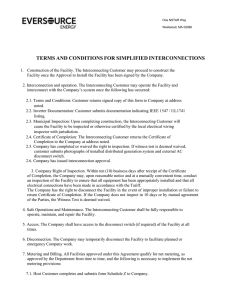 terms and conditions for simplified interconnections