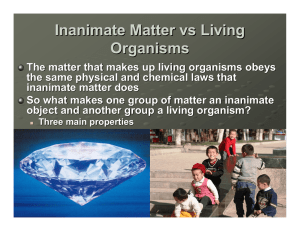 Inanimate Matter vs Living Organisms