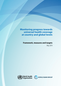 Monitoring progress towards universal health coverage at country