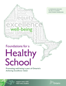 Foundations for a Healthy School - Ministère de l`Éducation (Ontario)