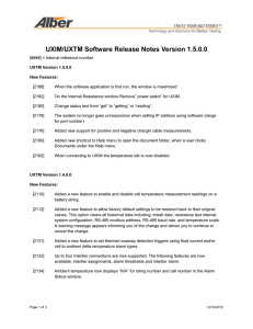 UXIM/UXTM Software Release Notes Version 1.5.0.0
