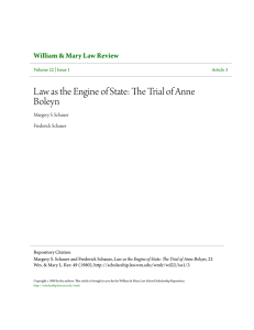 Law as the Engine of State: The Trial of Anne Boleyn