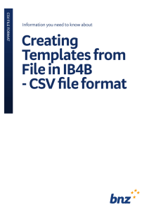 Creating Templates from File in IB4B - CSV file format