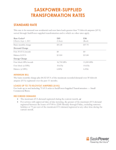 saskpower-supplied transformation rates standard rate