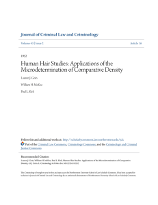 Human Hair Studies: Applications of the