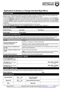 Application to Declare or Change Intended Major/Minor