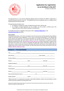 Application for Registration as an Architect
