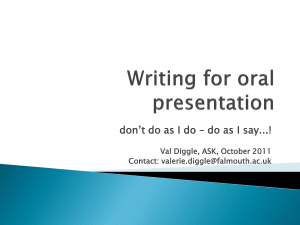 Writing for oral presentation