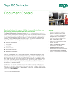 Sage 100 Contractor Document Control