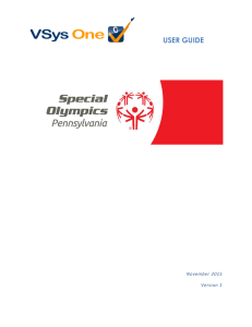 Vsys Training Manual - Special Olympics Pennsylvania