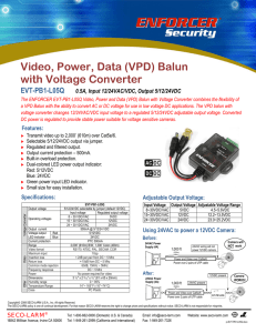 Video, Power, Data (VPD) Balun with Voltage - SECO-LARM