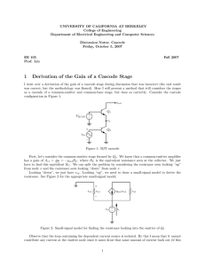 1 Derivation of the Gain of a Cascode Stage
