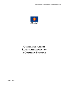 guidelines for the safety assessment of a cosmetic product