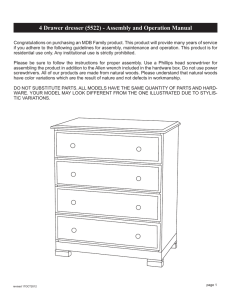 4 Drawer dresser (5522) - Assembly and
