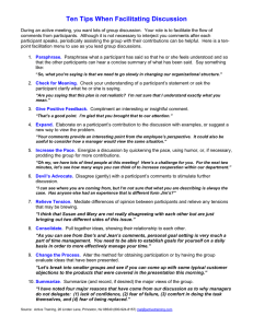 Ten Tips When Facilitating Discussion