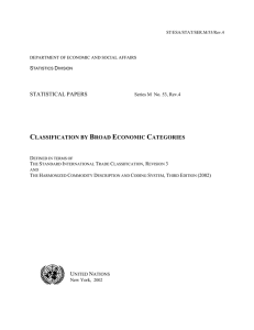 Classification by broad economic categories