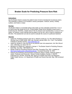 Braden Scale for Predicting Pressure Sore Risk