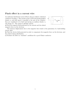 Pinch effect in a current wire