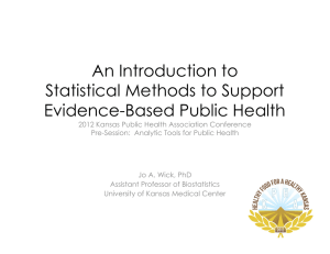 An Introduction to Statistical Methods to Support Evidence