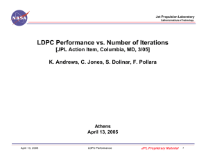 LDPC Performance vs. Number of Iterations