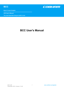 BCC User`s Manual