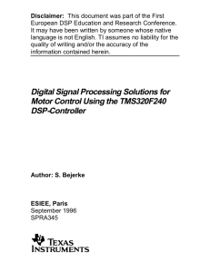 dsp solutions for motor control using the
