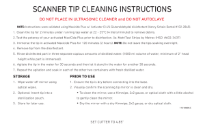 SCANNER TIP CLEANING INSTRUCTIONS