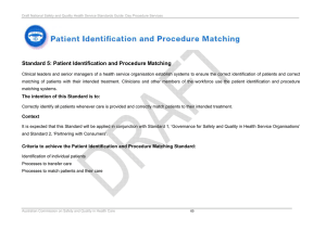Standard 5: Patient Identification and Procedure Matching