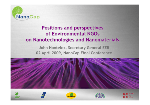 Positions and perspectives of Environmental NGOs on