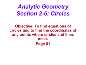 Section 6-2: Equations of Circles