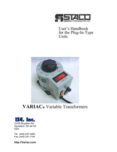 VARIAC® Variable Transformers