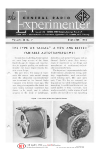 The Type W5 Variac-A New And Better Variable