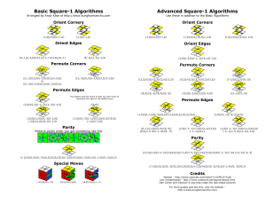 Basic Square-1 Algorithms Advanced Square-1