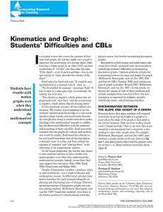 "Kinematics and Graphs: Students` Difficulties and CBLs" by P. Hale