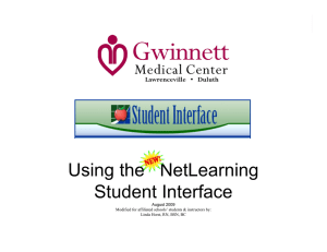 Using the NetLearning Student Interface