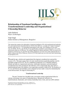Relationship of Emotional Intelligence with