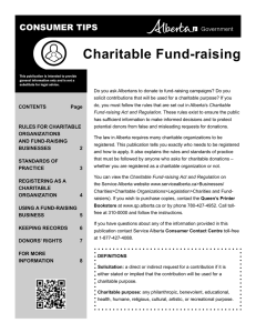 Charitable Fund-raising Consumer Tips