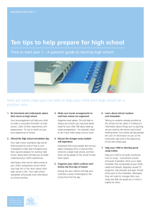 Ten Tips to Help Prepare for High School