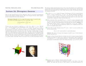 Lecture 24: Divergence theorem - Harvard Mathematics Department