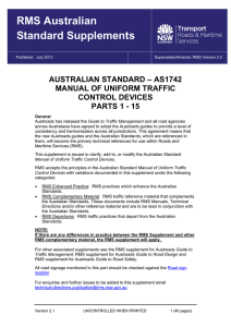 RMS Supplement - Australian Standard AS1742 Manual of Uniform