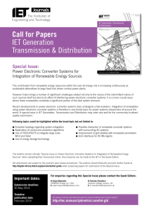 Call for Papers IET Generation Transmission