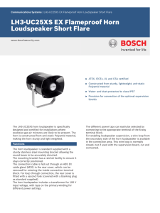 LH3-UC25XS EX Flameproof Horn Loudspeaker Short Flare