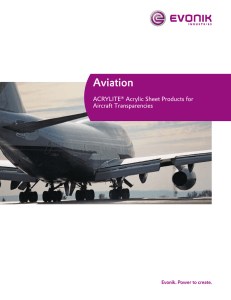 ACRYLITE® Acrylic Sheet Products for Aircraft Transparencies