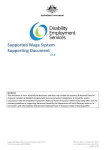 Supported Wage System Supporting Document