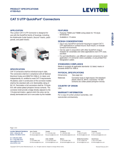 CAT 5 UTP QuickPort® Connectors
