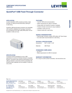 QuickPort® USB Feed-Through Connector