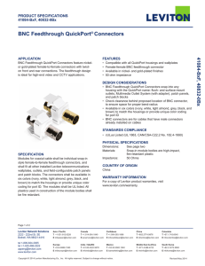 BNC Feedthrough QuickPort® Connectors