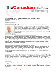 Marketing and Sales – different departments – combined efforts